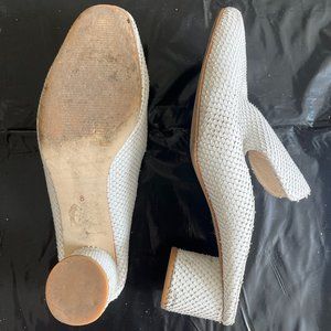 White mules snakeskin pattern (vegan)